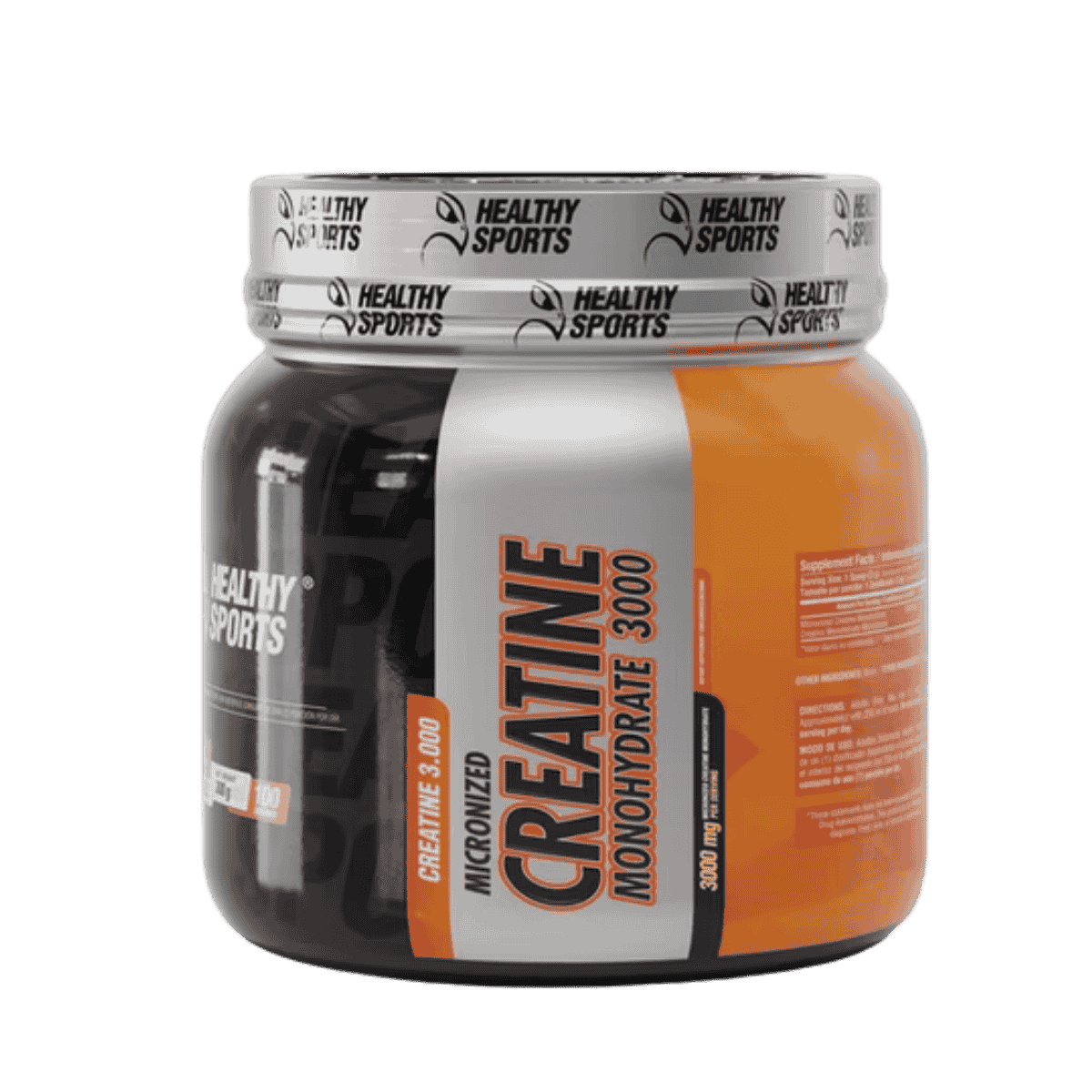 Pote de Creatina Monohidratada de Healthy Sports, 100 servicios.