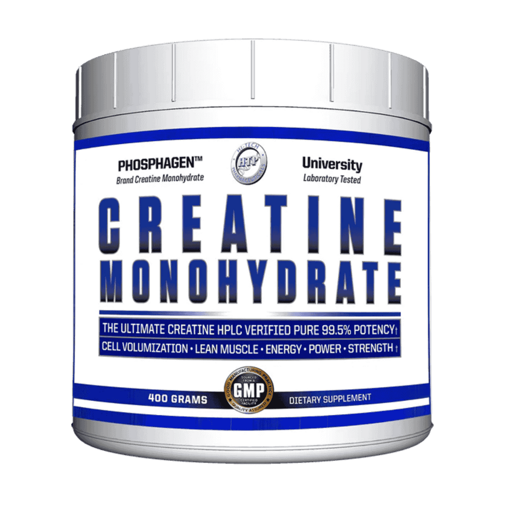 Pote de Creatina Monohidratada de Hi-Tech Pharmaceuticals, 400 gramos.