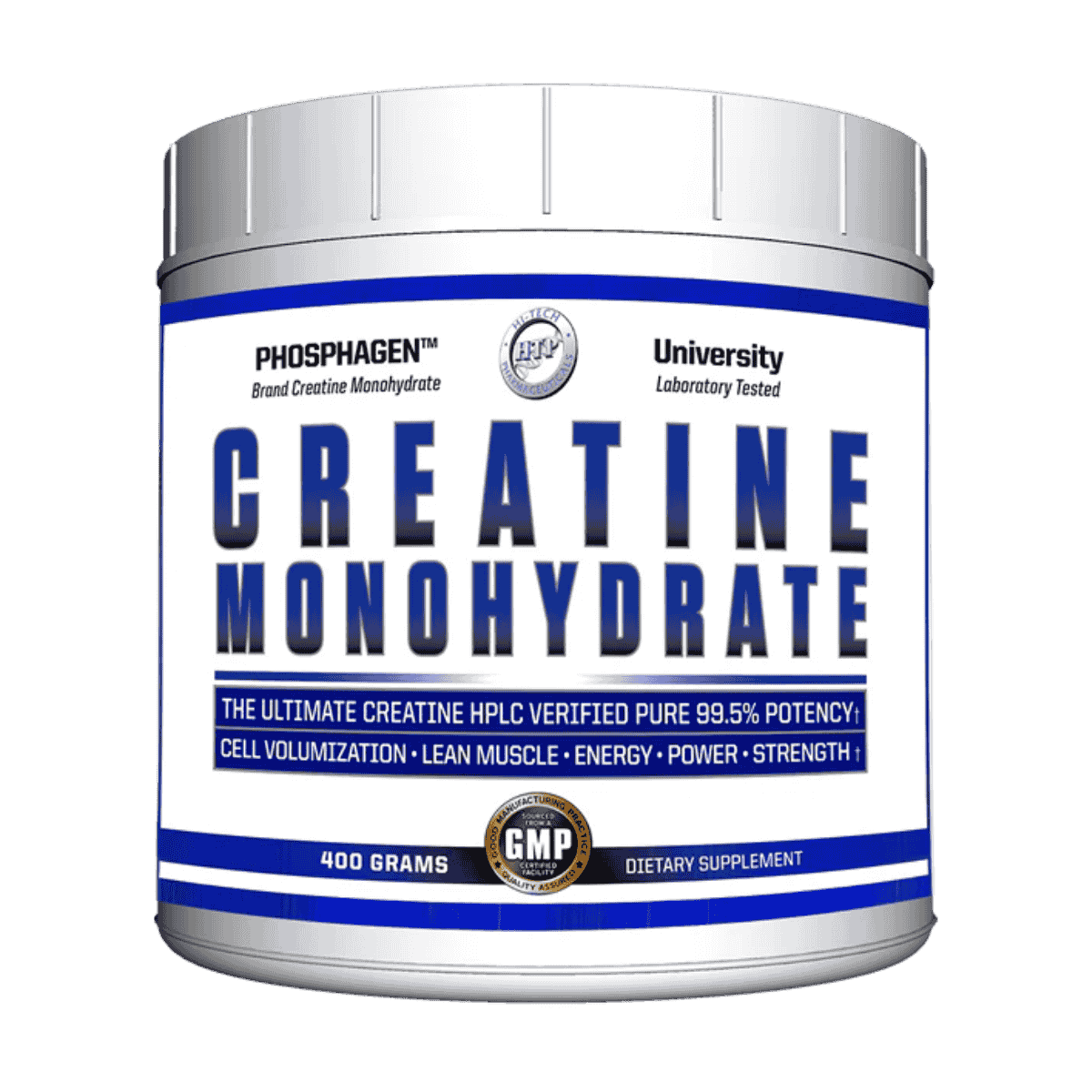Pote de Creatina Monohidratada de Hi-Tech Pharmaceuticals, 400 gramos.