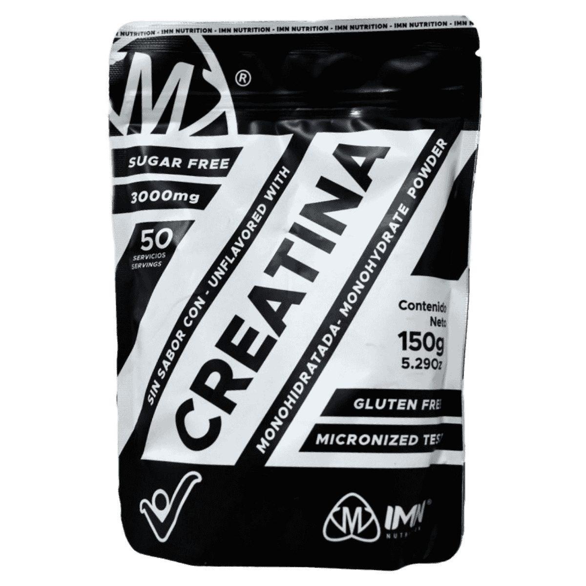 Bolsa de 150 gramos de Creatina Monohidratada de IMN, 50 servicios.