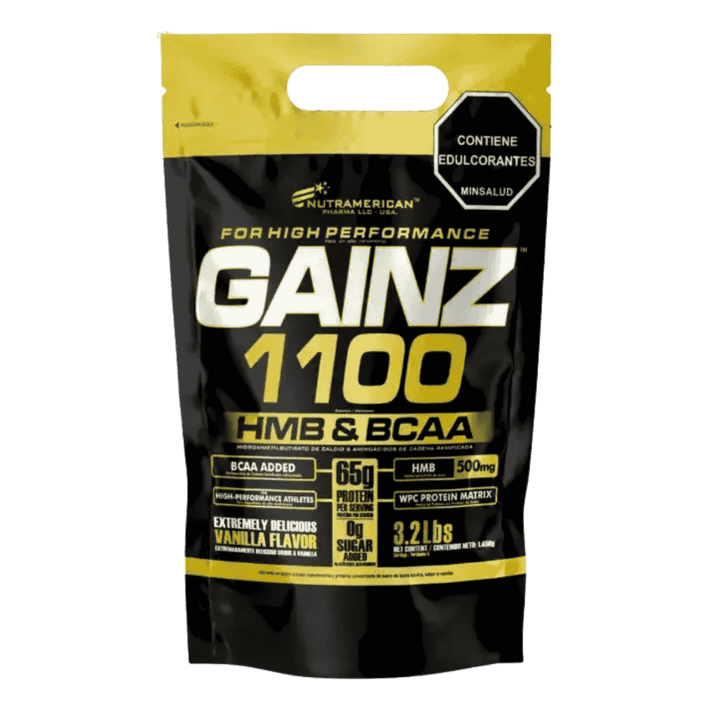 Bolsa de 3.2 libras de Gainz de Nutramerican, ganador de peso con creatina.
