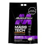 Bolsa de 12 libras de Mass-Tech Extreme 2000 de Muscletech, ganador de peso extremo sabor vainilla milkshake.