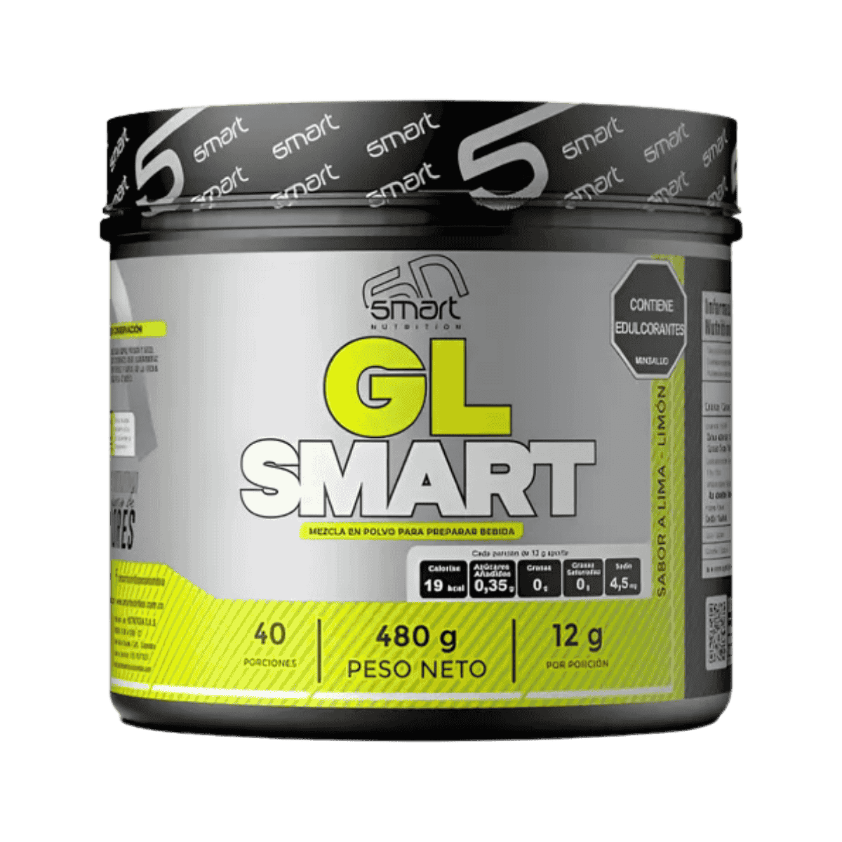 Pote de Glutamina micronizada de alta pureza para acelerar la recuperación muscular y con sabor a limón 