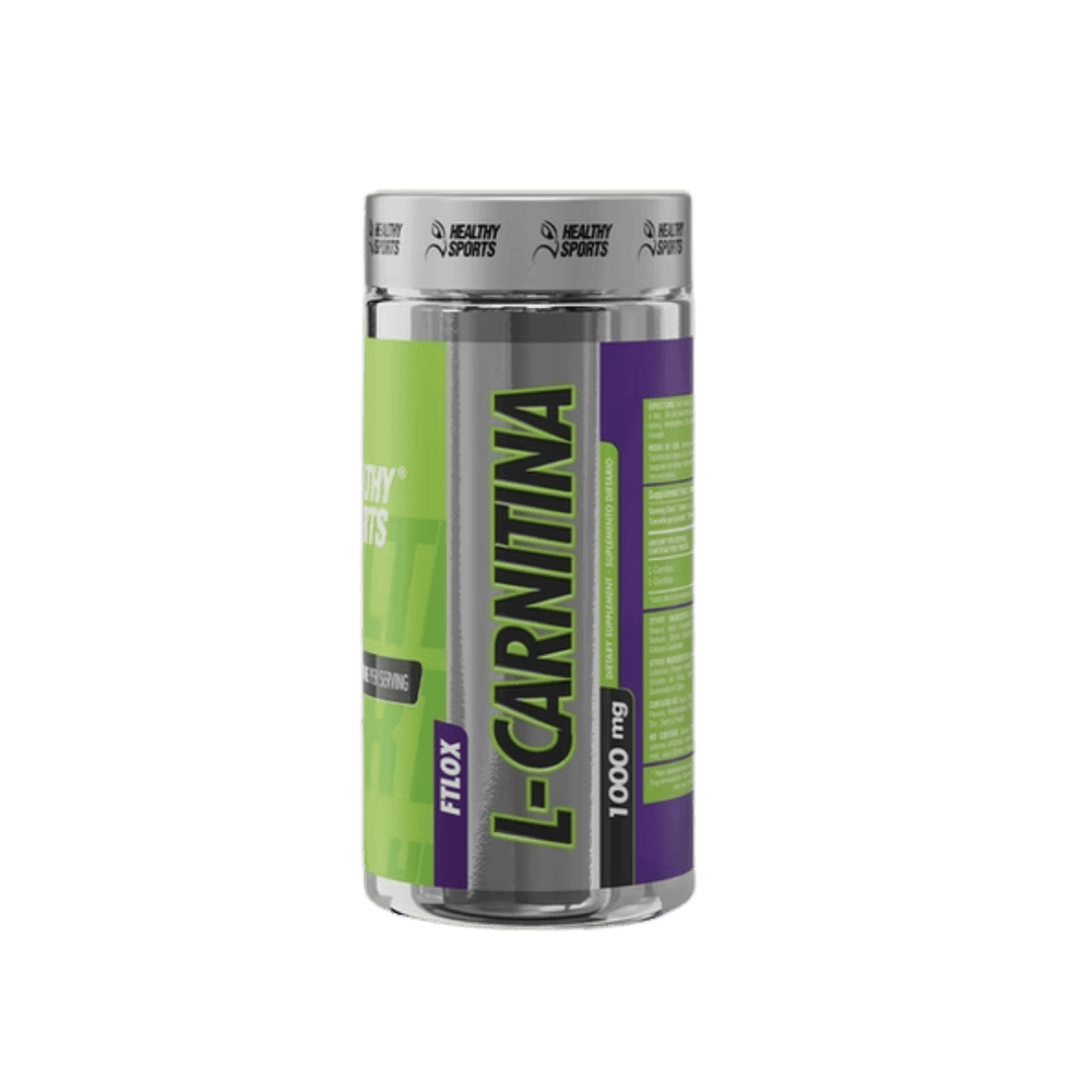Frasco de L-Carnitina 1000mg de Healthy Sports, 60 tabletas.