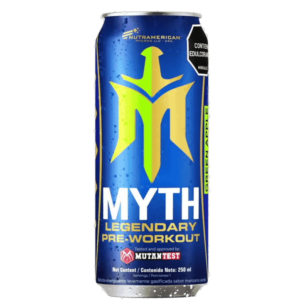 Lata de 250ml del pre-entreno listo para tomar Myth de Nutramerican.