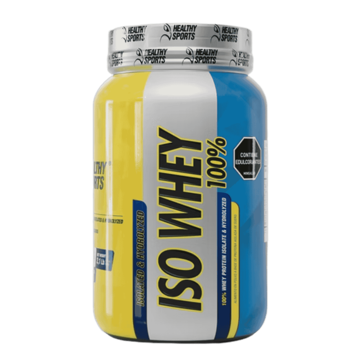 Pote de 2 libras de Iso Whey de Healthy Sports, proteína de suero aislada.