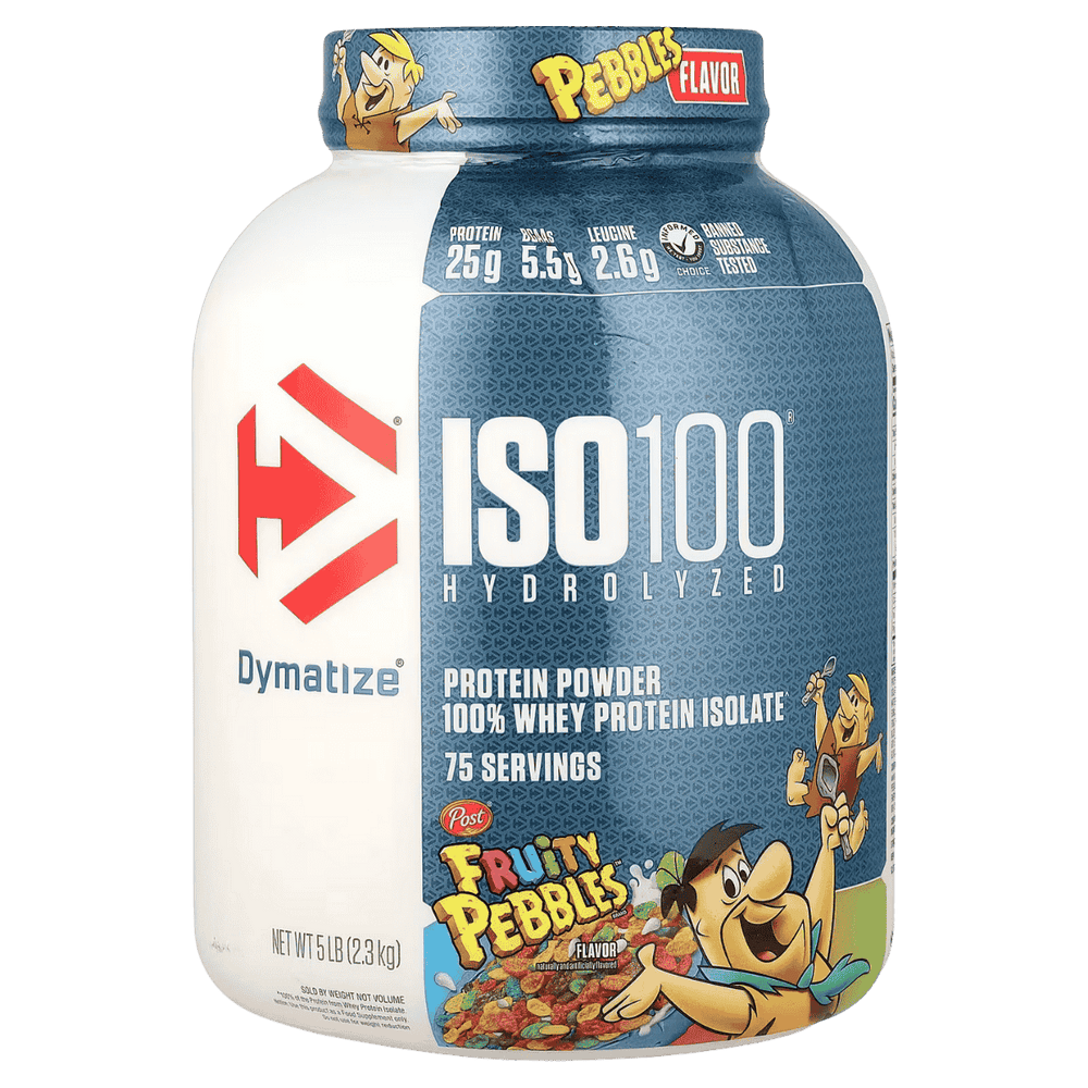 Pote grande de 5 libras de ISO 100 Hydrolyzed de Dymatize sabor fruity pebbles.
