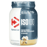 Pote de 1.3 libras de ISO 100 Hydrolyzed de Dymatize sabor gourmet vainilla.