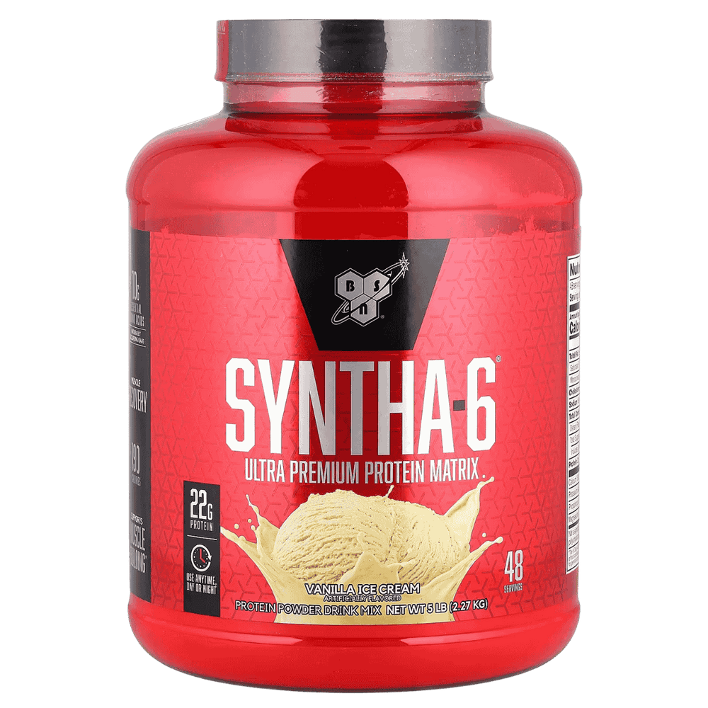Pote de Syntha-6 de BSN de 5 libras, proteína multi-fase sabor Vainilla Ice Cream.