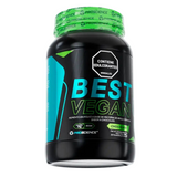 Pote de 2 libras de Best Vegan de chocolate de Proscience, proteína 100% vegana de arveja y arroz.