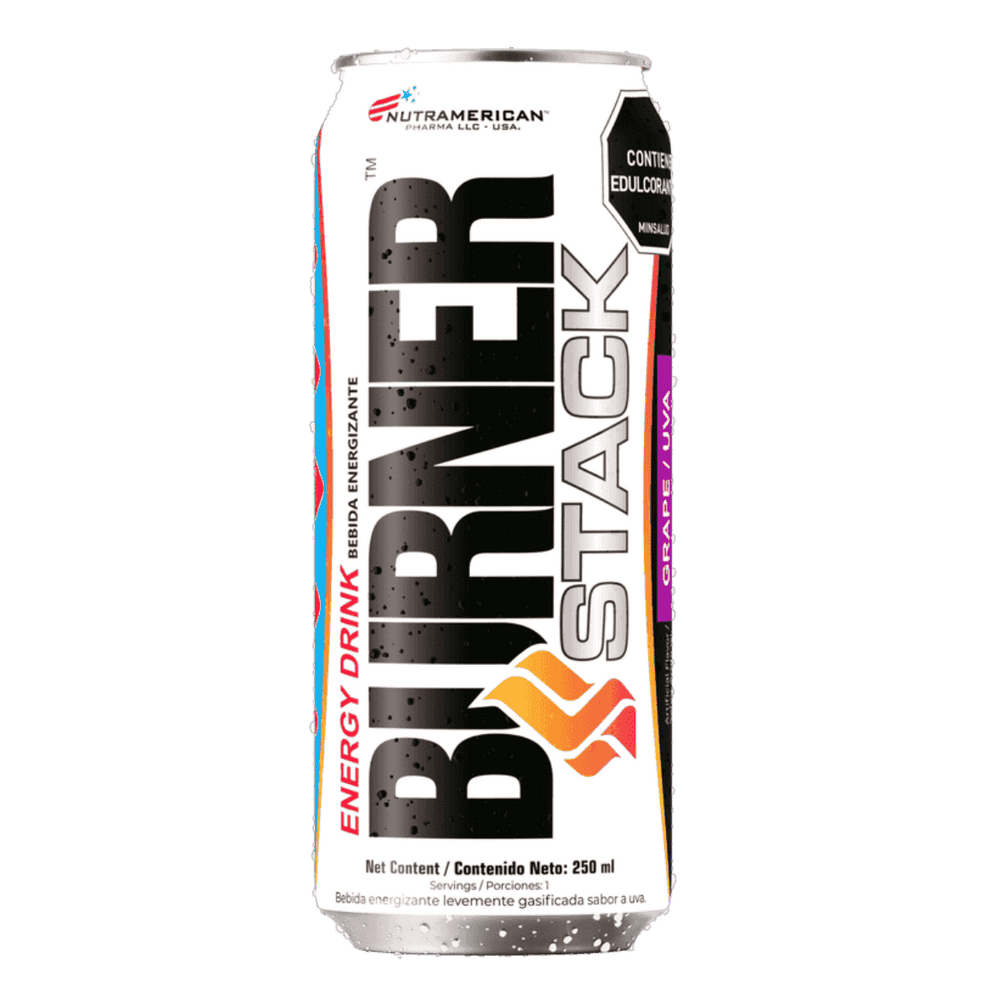 Lata de 250ml del quemador de grasa listo para tomar Burner Stack de Nutramerican.