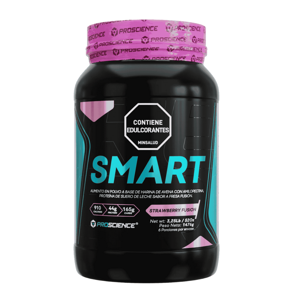 Pote de 3.26 libras de Smart Gainer de Proscience sabor fresa.