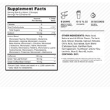 Tabla nutricional de Amino Energy, mostrando su mezcla de aminoácidos y su contenido de cafeína.