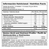 Tabla nutricional de Bipro Ripped mostrando su alto contenido de proteína y sus ingredientes para quemar grasa como CLA y L-Carnitina.

