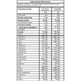 Tabla nutricional de The One, mostrando su complejo completo de vitaminas y minerales para deportistas.