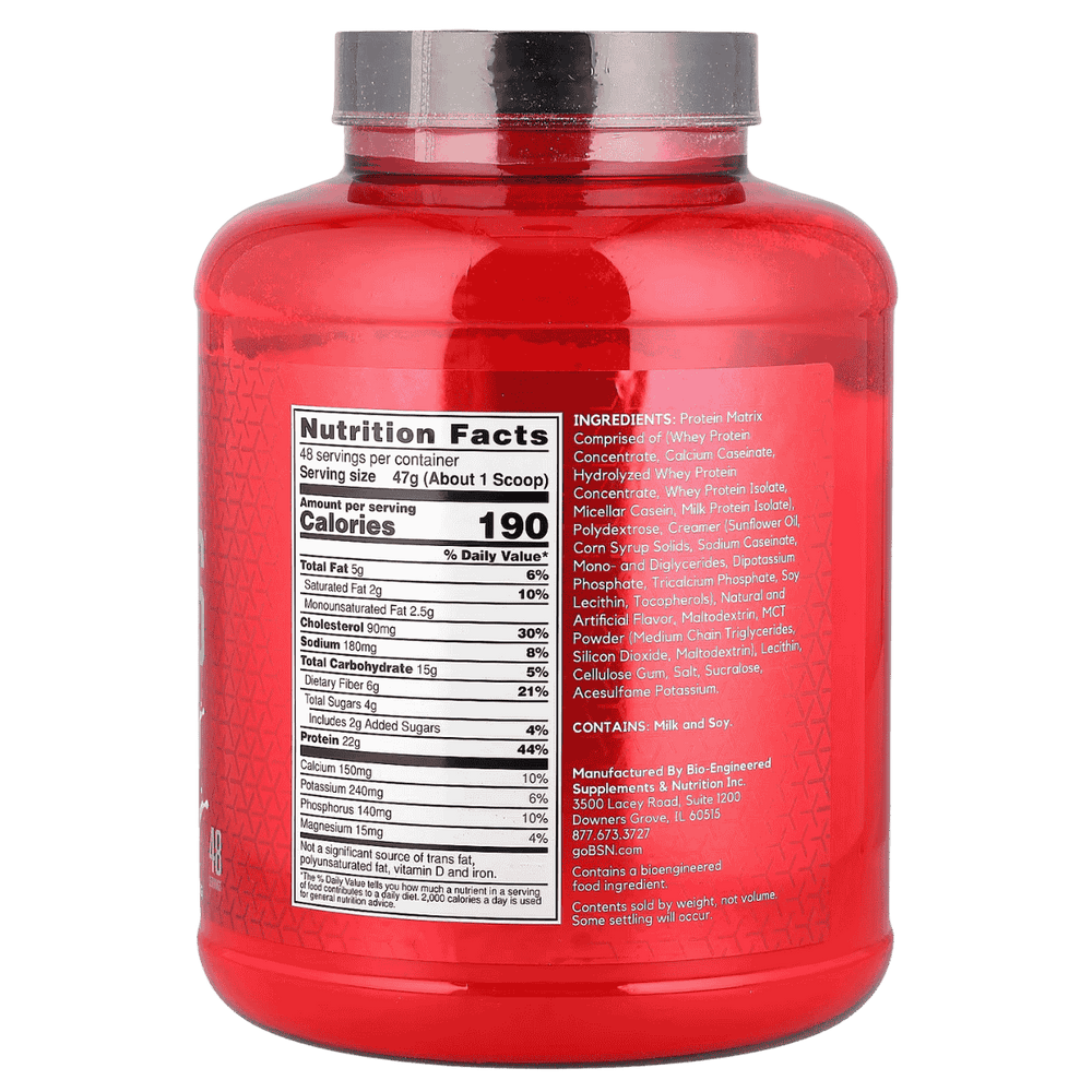 Tabla nutricional de la proteína syntha 6 de 5 libras.